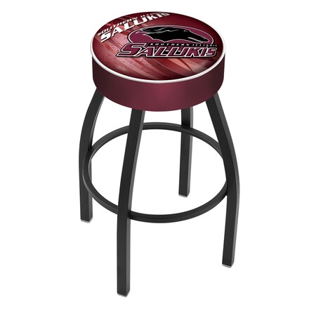 Holland Bar Stool Co 30" Southern Illinois Cushion Seat, Blk Wrinkle Base Swivel Bar Stool L8B130SouIll-D2